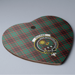 Clan Buchan Ancient Tartan Crest Heart Ceramic Ornament VD23 Buchan Ancient Tartan Tartan Christmas