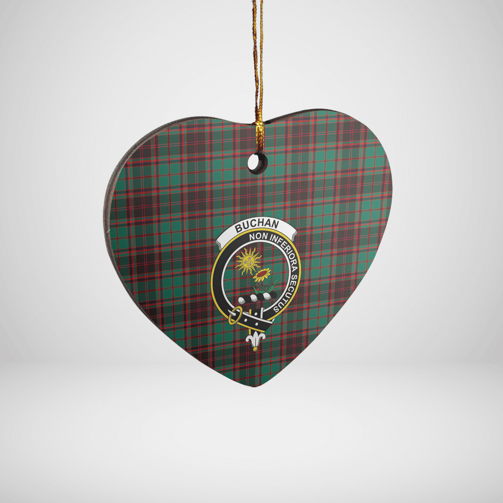 Clan Buchan Ancient Tartan Crest Heart Ceramic Ornament VD23 Buchan Ancient Tartan Tartan Christmas