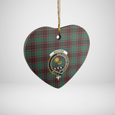 Clan Buchan Ancient Tartan Crest Heart Ceramic Ornament VD23 Buchan Ancient Tartan Tartan Christmas