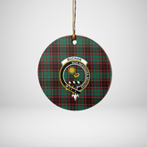 Clan Buchan Ancient Tartan Crest Round Ceramic Ornament OX99 Buchan Ancient Tartan Tartan Christmas