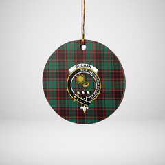 Clan Buchan Ancient Tartan Crest Round Ceramic Ornament OX99 Buchan Ancient Tartan Tartan Christmas
