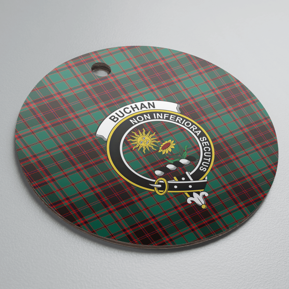 Clan Buchan Ancient Tartan Crest Round Ceramic Ornament OX99 Buchan Ancient Tartan Tartan Christmas