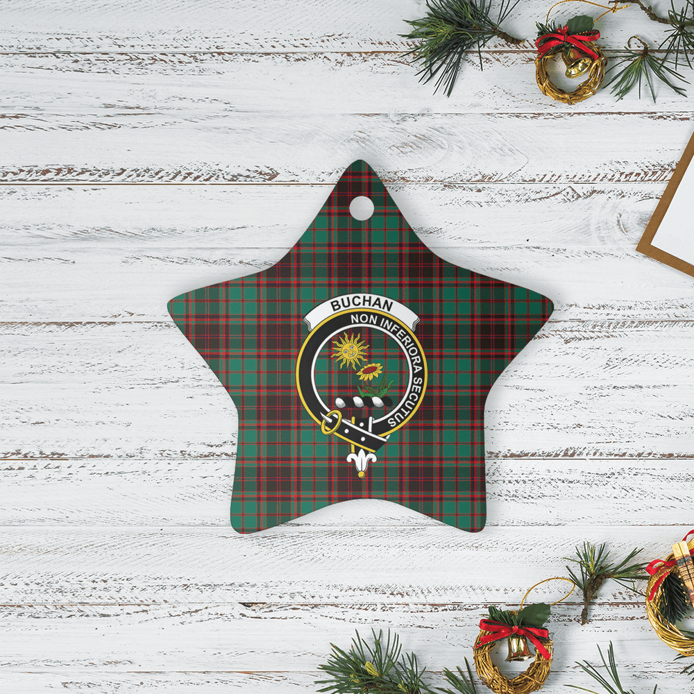 Clan Buchan Ancient Tartan Crest Star Ceramic Ornament PA85 Buchan Ancient Tartan Tartan Christmas