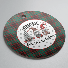 Clan Buchan Ancient Tartan Gnome Round Ceramic Ornament LX75 Buchan Ancient Tartan Tartan Christmas