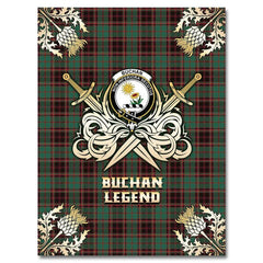 Clan Buchan Ancient Tartan Gold Courage Symbol Blanket TV91 Clan Buchan Tartan Today