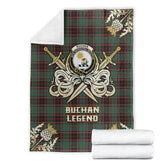 Clan Buchan Ancient Tartan Gold Courage Symbol Blanket TV91 Clan Buchan Tartan Today