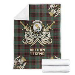 Clan Buchan Ancient Tartan Gold Courage Symbol Blanket TV91 Clan Buchan Tartan Today