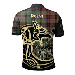 Clan Buchan Ancient Tartan Polo Shirt Viking Wolf CP87 Buchan Ancient Tartan Tartan Polo