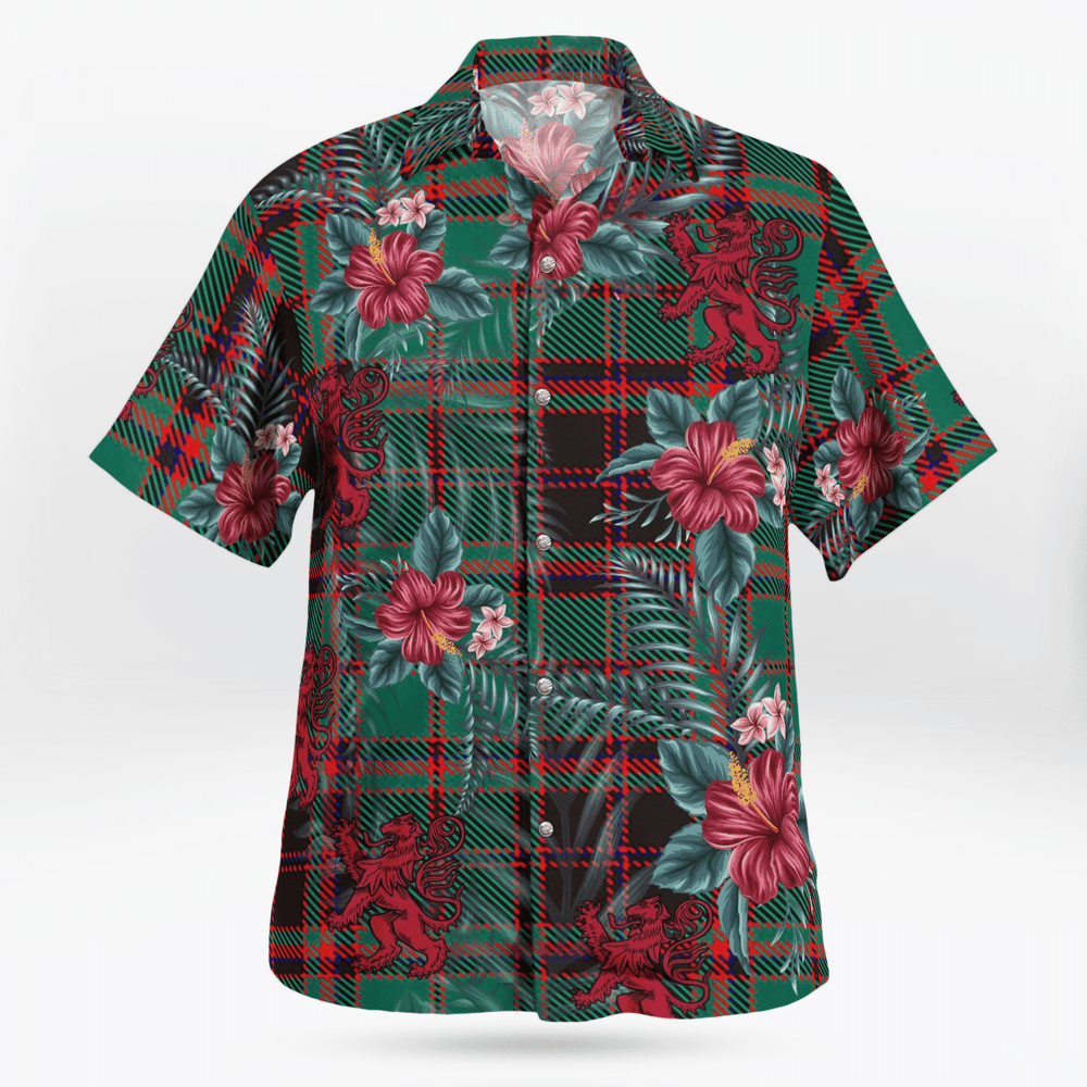 Clan Buchan Ancient Tartan Scottish Lion Hawaiian Shirt LZ33 Buchan Ancient Tartan Tartan Hawaii Shirt