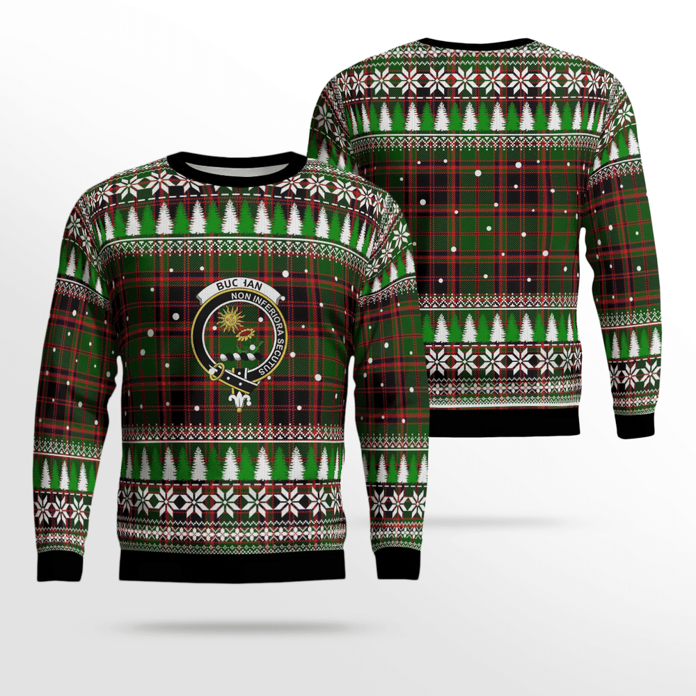 Clan Buchan Modern Crest Tartan Christmas Ugly Sweater RX42 Buchan Modern Crest Tartan Tartan Ugly Sweater