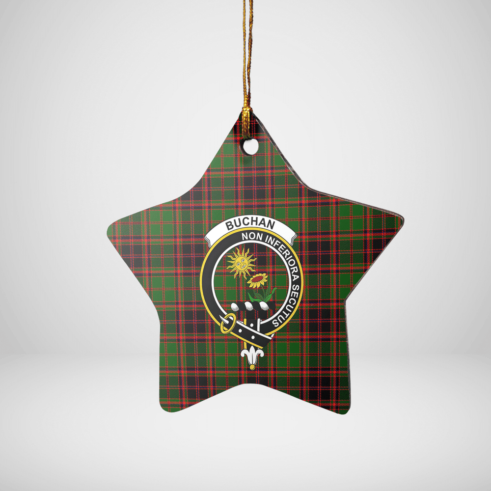 Clan Buchan Modern Tartan Crest Star Ceramic Ornament YB59 Buchan Modern Tartan Tartan Christmas