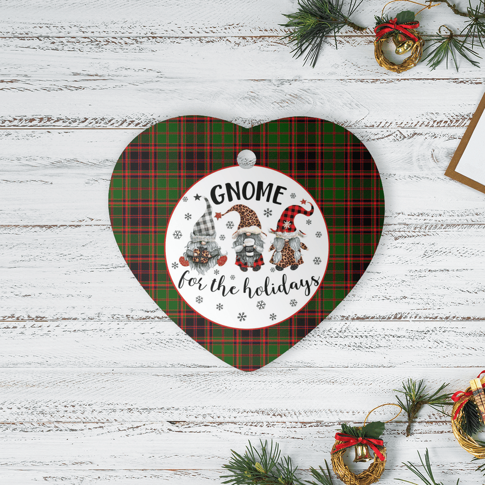 Clan Buchan Modern Tartan Gnome Heart Ceramic Ornament BE32 Buchan Modern Tartan Gnome Tartan Christmas