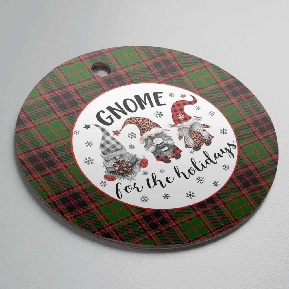 Clan Buchan Modern Tartan Gnome Round Ceramic Ornament KW10 Buchan Modern Tartan Tartan Christmas