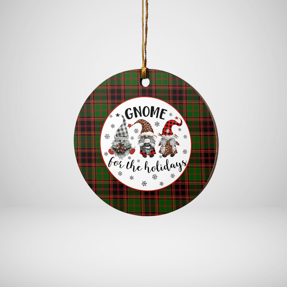 Clan Buchan Modern Tartan Gnome Round Ceramic Ornament KW10 Buchan Modern Tartan Tartan Christmas