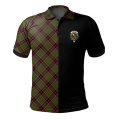 Clan Buchan Modern Tartan Polo Shirt Half of Me - Cross Style MT40 Buchan Modern Tartan Tartan Polo