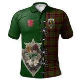 Clan Buchan Modern Tartan Polo Shirt - Lion Rampant And Celtic Thistle Style RR96 Buchan Modern Tartan Tartan Polo