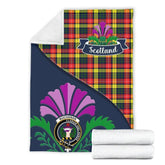 Clan Buchan Tartan Crest Premium Blanket Thistle Style QK20 Clan Buchan Tartan Today