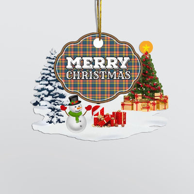 Clan Buchanan Ancient "Merry Christmas" Tartan Acrylic Ornament