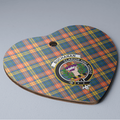 Clan Buchanan Ancient Tartan Crest Heart Ceramic Ornament IR43 Buchanan Ancient Tartan Tartan Christmas