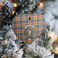 Clan Buchanan Ancient Tartan Crest Heart Ceramic Ornament IR43 Buchanan Ancient Tartan Tartan Christmas
