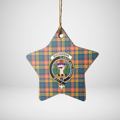 Clan Buchanan Ancient Tartan Crest Star Ceramic Ornament MY38 Buchanan Ancient Tartan Tartan Christmas