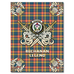 Clan Buchanan Ancient Tartan Gold Courage Symbol Blanket XM55 Clan Buchanan Tartan Today