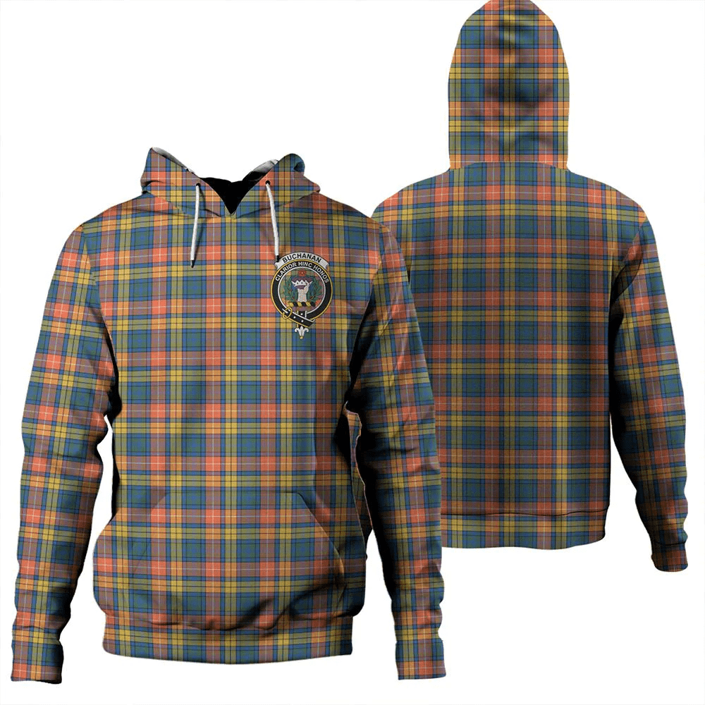 Clan Buchanan Ancient Tartan Hoodie Crest WRCEXOUM-1 Buchanan Ancient Tartan Hoodies