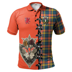 Clan Buchanan Ancient Tartan Polo Shirt - Lion Rampant And Celtic Thistle Style BU62 Buchanan Ancient Tartan Tartan Polo