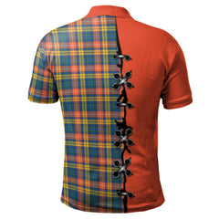 Clan Buchanan Ancient Tartan Polo Shirt - Lion Rampant And Celtic Thistle Style BU62 Buchanan Ancient Tartan Tartan Polo