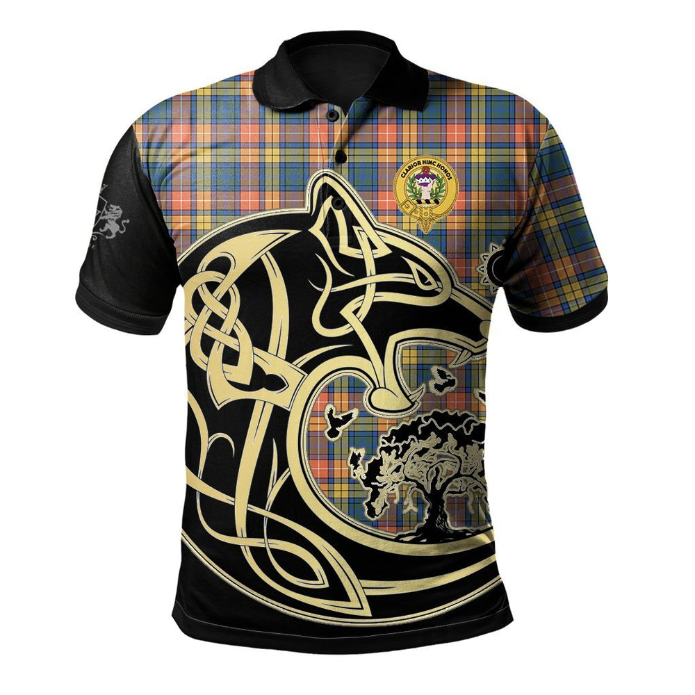 Clan Buchanan Ancient Tartan Polo Shirt Viking Wolf IH84 Buchanan Ancient Tartan Tartan Polo