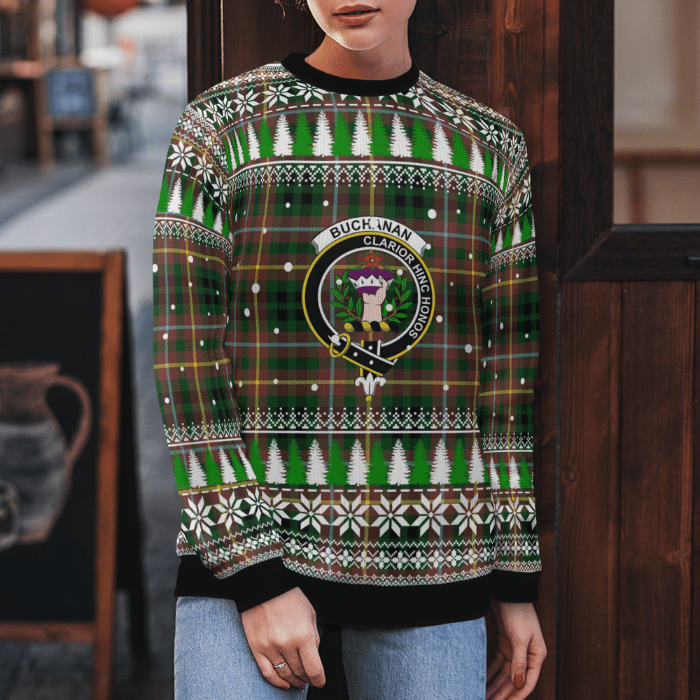 Clan Buchanan Hunting Crest Tartan Christmas Ugly Sweater RX58 Buchanan Hunting Crest Tartan Tartan Ugly Sweater