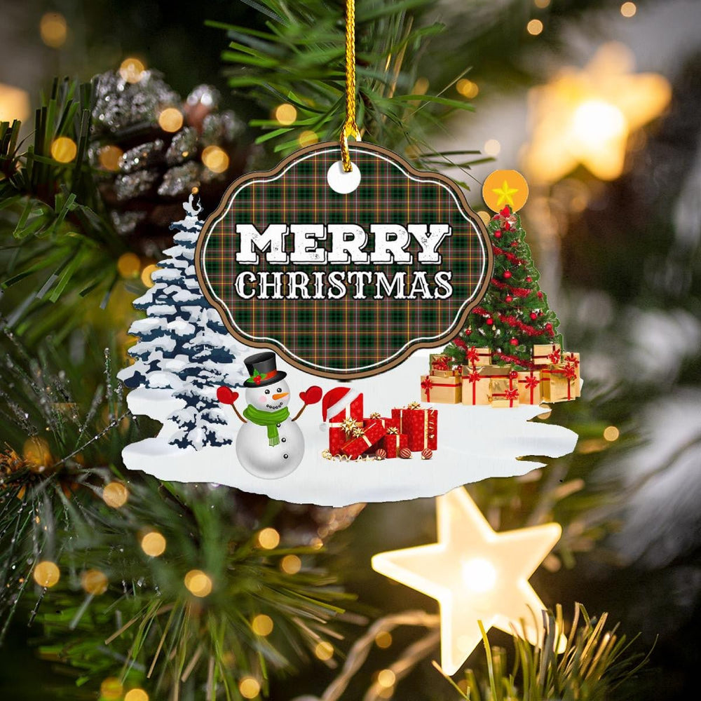 Clan Buchanan Hunting "Merry Christmas" Tartan Acrylic Ornament AX93 Buchanan Hunting Tartan Tartan Christmas