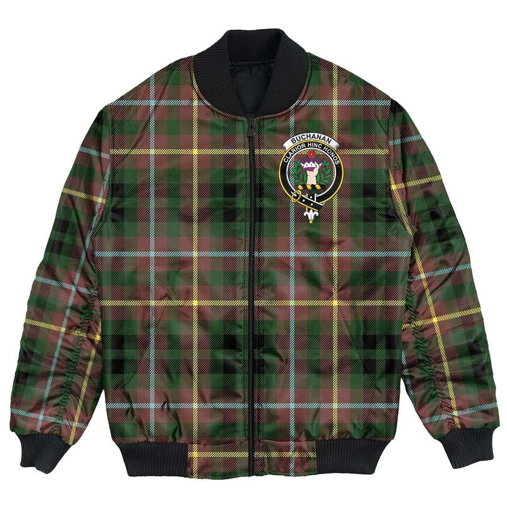 Clan Buchanan Hunting Tartan Crest Bomber Jacket OS63 Buchanan Hunting Tartan Tartan Bomber Jacket
