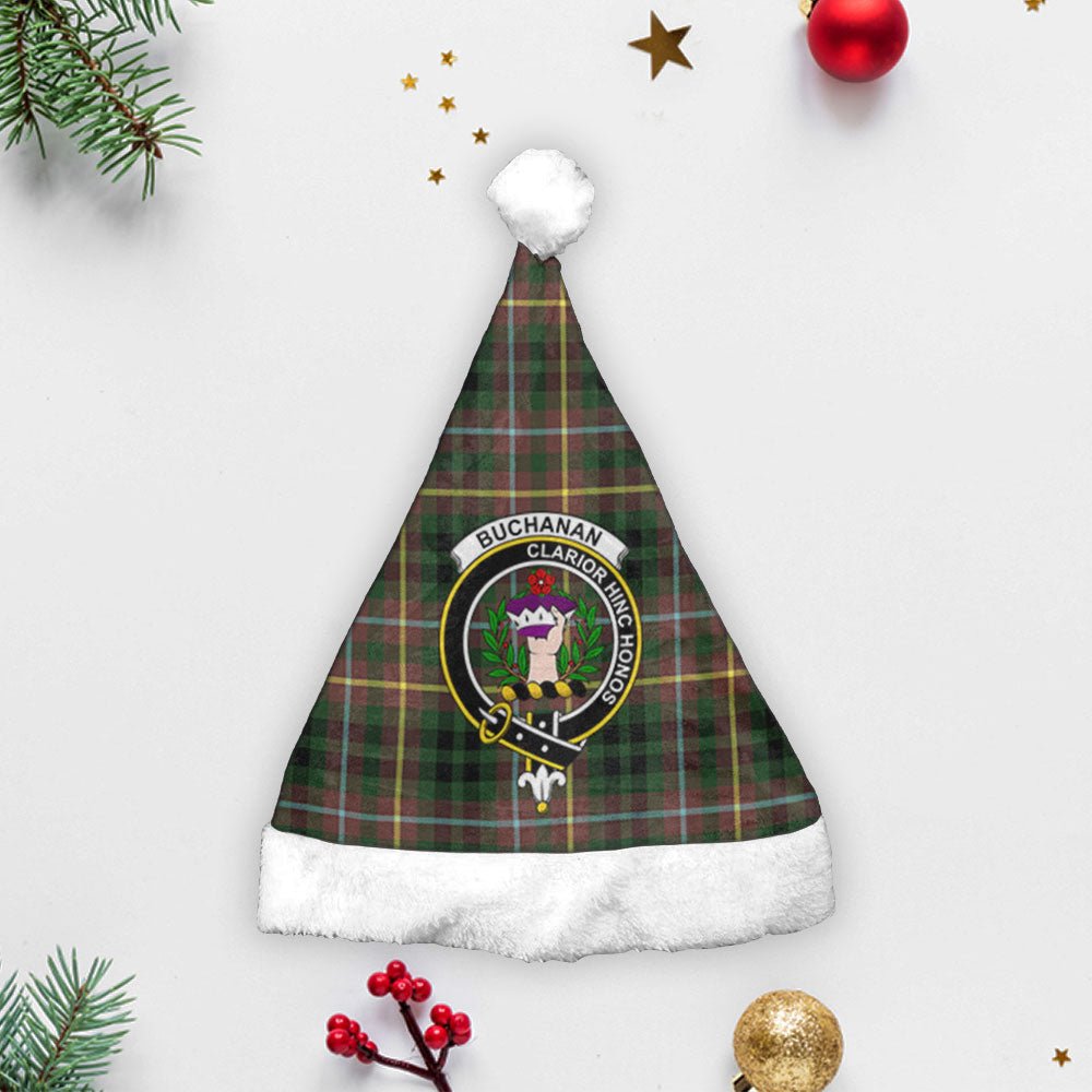 Clan Buchanan Hunting Tartan Crest Christmas Santa Hat WX12 Buchanan Hunting Tartan Tartan Santa Hat