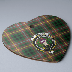 Clan Buchanan Hunting Tartan Crest Heart Ceramic Ornament UT82 Buchanan Hunting Tartan Tartan Christmas