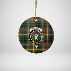 Clan Buchanan Hunting Tartan Crest Round Ceramic Ornament UI94 Buchanan Hunting Tartan Tartan Christmas
