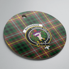 Clan Buchanan Hunting Tartan Crest Round Ceramic Ornament UI94 Buchanan Hunting Tartan Tartan Christmas