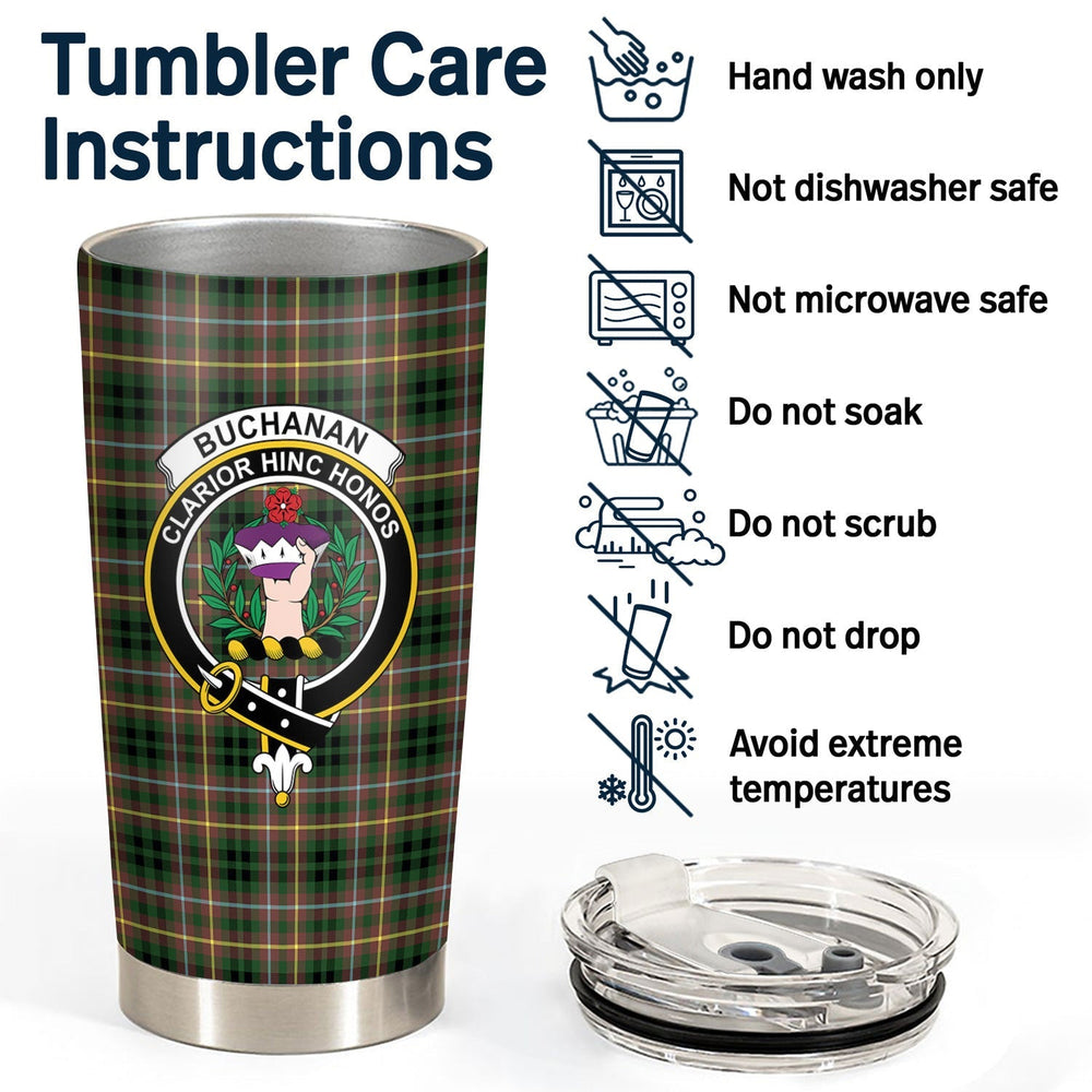 Clan Buchanan Hunting Tartan Crest Tumbler OV19 Clan Buchanan Tartan Today