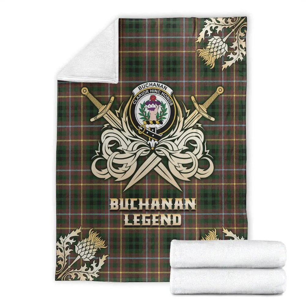 Clan Buchanan Hunting Tartan Gold Courage Symbol Blanket YK81 Clan Buchanan Tartan Today