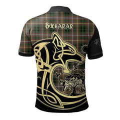 Clan Buchanan Hunting Tartan Polo Shirt Viking Wolf HV86 Buchanan Hunting Tartan Tartan Polo