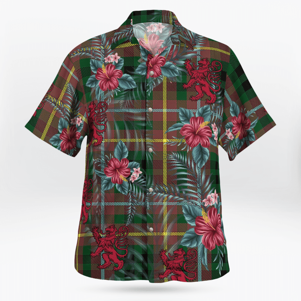 Clan Buchanan Hunting Tartan Scottish Lion Hawaiian Shirt JZ55 Buchanan Hunting Tartan Tartan Hawaii Shirt