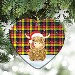 Clan Buchanan Modern Tartan Christmas Ceramic Ornament Highland Cows Style LU22 Buchanan Modern Tartan Tartan Ornament