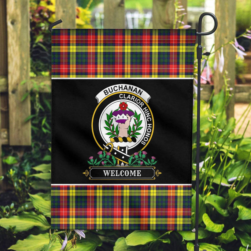 Clan Buchanan Modern Tartan Crest Garden Flag - Welcome UB86 Clan Buchanan Tartan Today