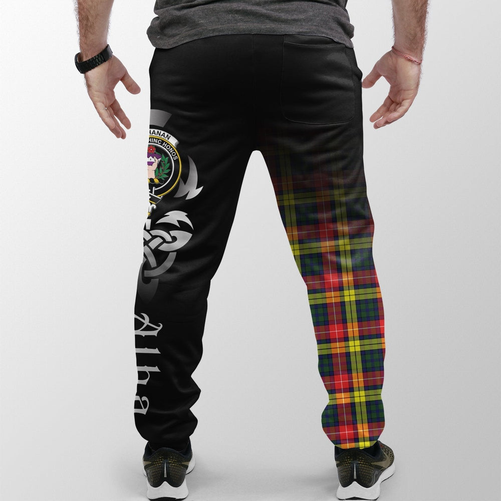 Clan Buchanan Modern Tartan Crest Jogger Sweatpants Alba Celtic Style LJ76 Clan Buchanan Tartan Today