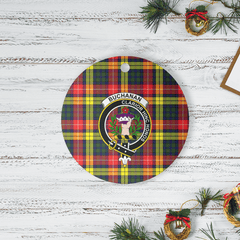 Clan Buchanan Modern Tartan Crest Round Ceramic Ornament LK75 Buchanan Modern Tartan Tartan Christmas