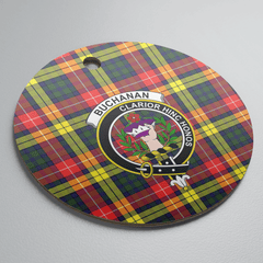 Clan Buchanan Modern Tartan Crest Round Ceramic Ornament LK75 Buchanan Modern Tartan Tartan Christmas