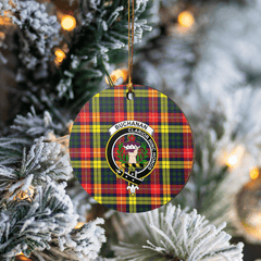 Clan Buchanan Modern Tartan Crest Round Ceramic Ornament LK75 Buchanan Modern Tartan Tartan Christmas