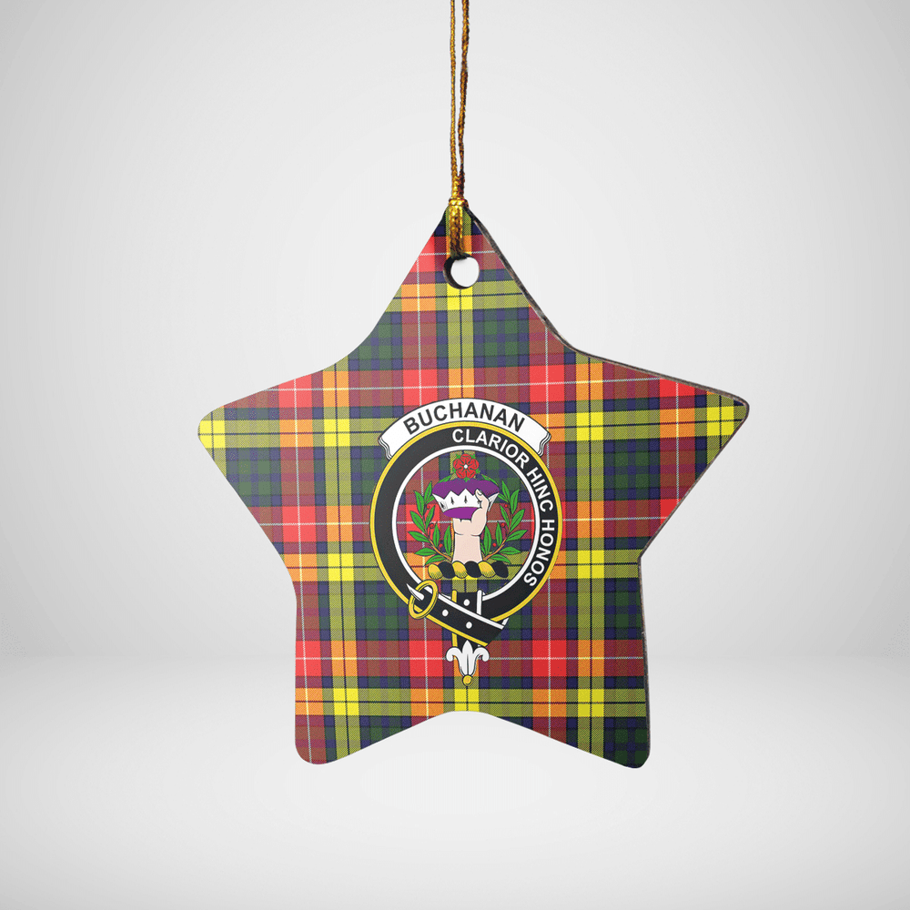 Clan Buchanan Modern Tartan Crest Star Ceramic Ornament NC74 Buchanan Modern Tartan Tartan Christmas