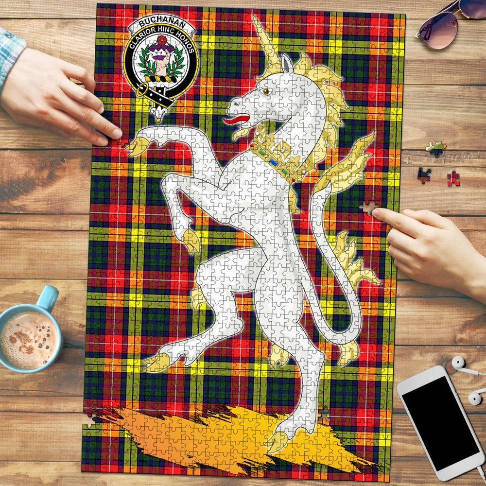 Clan Buchanan Modern Tartan Crest Unicorn Scotland Jigsaw Puzzles Gift For Family UO58 Clan Buchanan Tartan Today