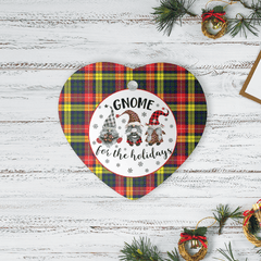 Clan Buchanan Modern Tartan Gnome Heart Ceramic Ornament IF65 Buchanan Modern Tartan Gnome Tartan Christmas